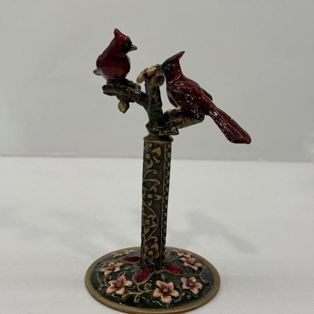 Beautifully Enameled Red Cardinal Ring Holder